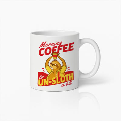 Morning Coffee to Un-Sloth a Bit Mok – 330 ml Grappige Luiaard Koffiebeker – Schattig Dierenontwerp – Perfect Cadeau voor Luidruchtige Ochtenden en Koffieliefhebbers