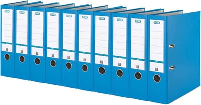 Elba Ordners - Aktemappen Ringbanden - Documenten Opbergen - Metalen Randbescherming - 10 stuks A4 - Oceaanblauw