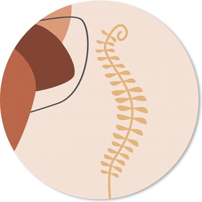 Muismat rond 20x20 cm - Mousepad Zomer - Plant - Abstract - Ronde muismatten