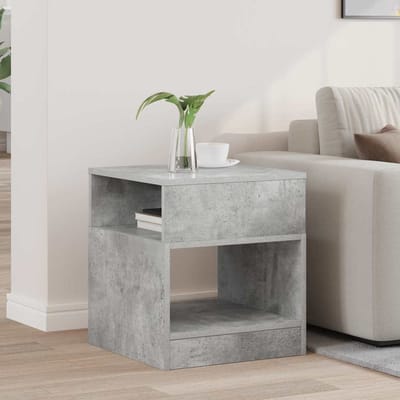 vidaXL - Bijzettafel - Beton - Grijs - 40,5 - x - 40 - x - 45 - cm - Bewerkt - hout