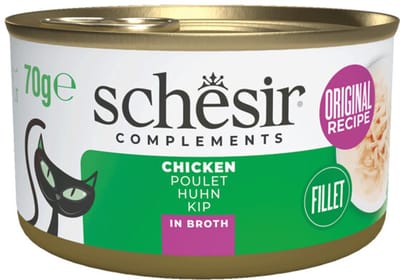 Schesir Kattenvoer Kipfilet in Bouillon - 12 x 70 gr - Voordeelverpakking
