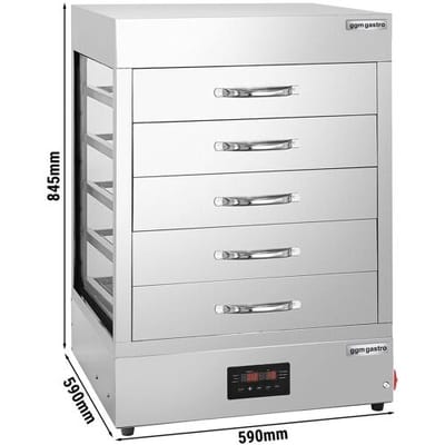GGM Gastro Dampfgarer - 2,5 kW - Digital - inkl. Dämpfschrankaufsatz mit 5 Schubladen