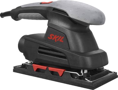 SKIL Vlakschuurmachine 160W - Schuurmachine - Schuuroppervlak 92 x 185mm - Stofafzuiging - Met Klemmen en Klithechting - Inclusief 3 Vellen Schuurpapier - Skil 7338 AA