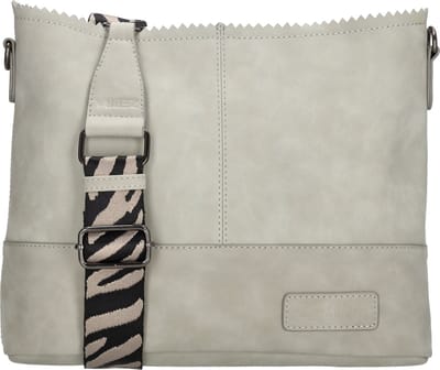 Zebra Trends Merel Schoudertas Dames - Handtas met verstelbare en afneembare schouderband - Tas van Imitatieleder - Middengrijs