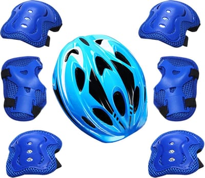 Kinderbeschermingsset - Sportuitrusting kinderen - Veilig sporten - Volledige lichaamsdekking - 7-delige set - Blauw
