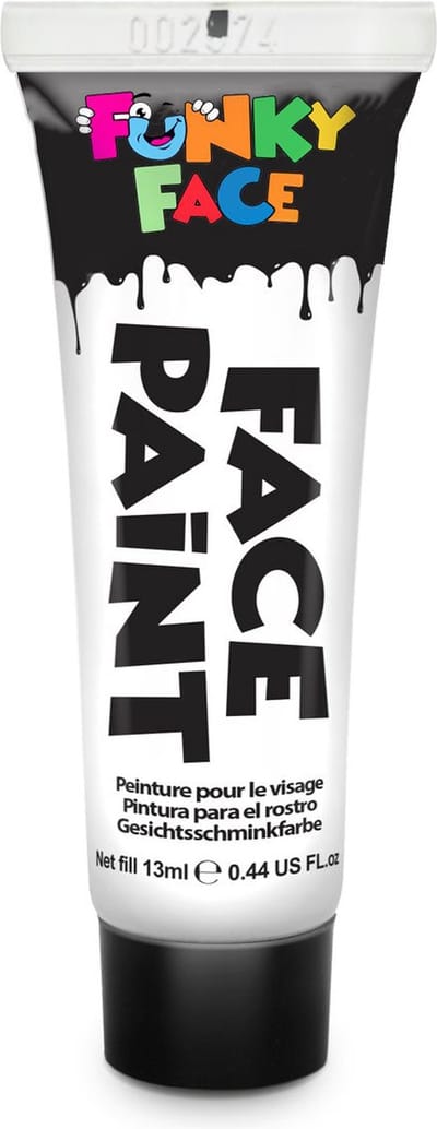 PaintGlow Face & body paint Classic colors - Funky Face - Halloween - Schmink - Make up - White
