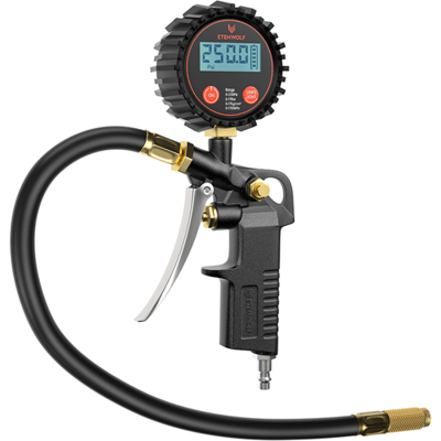 ETENWOLF T500 Digitale Bandenspanningsmeter met Inflator, Bandenspanningsmeter 0-250 PSI, Gekalibreerd volgens ANSI B40.7 Grade 2A, Luchtslang &