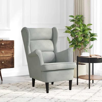vidaXL Fauteuil fluweel lichtgrijs