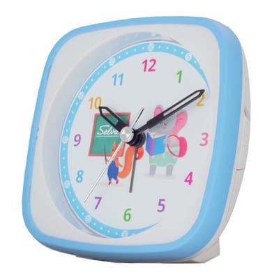 SELVA kinderwekker met kleurrijke motieven, kruipseconde, stil, analoog, voor kinderen, perfect voor schoolinschrijving, kleurrijke leerwijzerplaat met licht/alarmherhaling