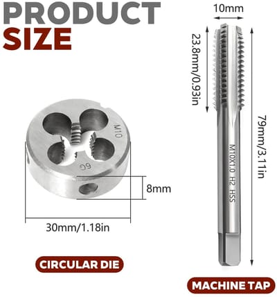 Dailygoods- Schroefdraadboor M10 x 1 - HSS - Schroefdraadborgmiddel - Snijijzer - Hoogwaardig staal - Slijtvast en schokbestendig - Schroeftap