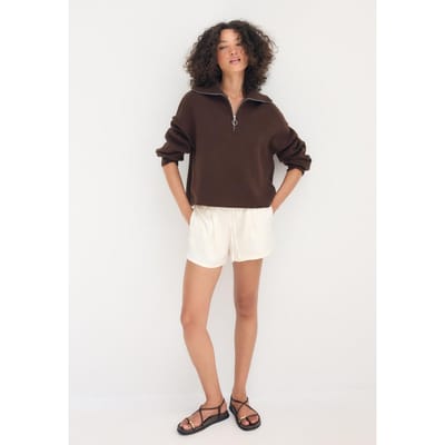 Stradivarius Gebreide trui met rits  Bruin XS