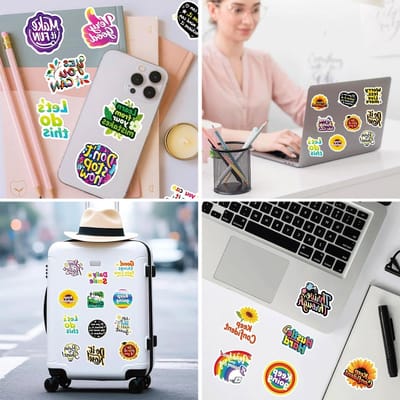 Pack van 56 Motiverende Stickers voor Journaling, Laptop, Scrapbooking en Skateboard voor Volwassenen, Tieners en Kinderen