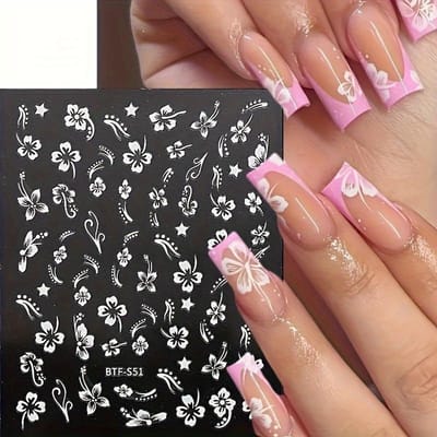 1 vel zelfklevende bronzing bloemen nail art stickers decals voor vrouwen nail art benodigdheden nagelstickers voor nail art, feestaccessoires