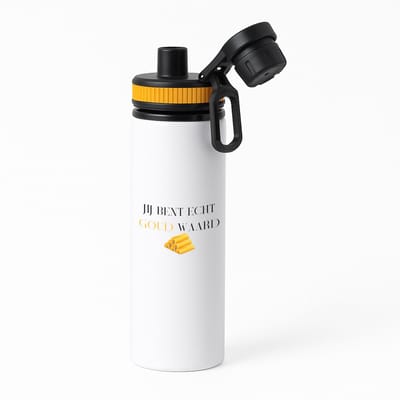 Hacebo® - Jij bent echt goud waard waterfles met draaidop oranje - Collega - cadeau collega - cadeau - bedankt cadeau collega - water fles - 850ML