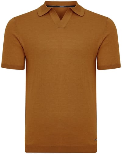 Tresanti Knitted V-Neck Polo Ginoberto Brick (TRKWKA138 - 405)