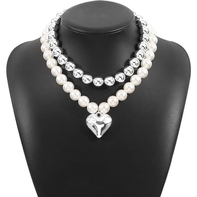 Grote CCB Bal Kralenketting Hart Hanger Ketting voor Vrouwen Trendy Choker Halsband Nekaccessoires Mode Sieraden