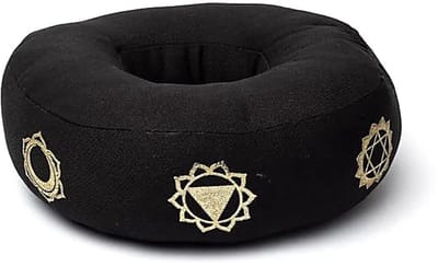 Klankschaalkussen 7 chakra’s zwart L – 21 cm x 7.5 cm