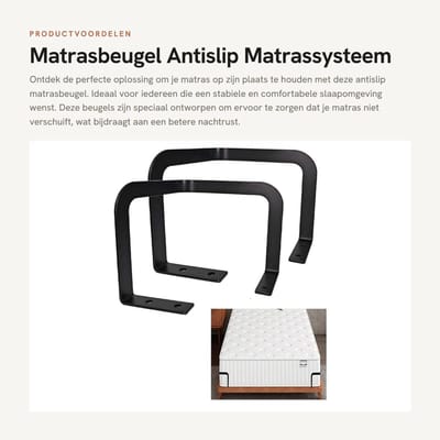 Dailygoods- Matrasbeugel Efficiënte Matrashouder - Antislip Stabilisator - Metalen Bedframe Afscheider - 2 Stuks - Duurzaam Metaal - Eenvoudige Montage - Matrasstabilisator