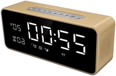 Digitale Wekkerradio - Radio met Klok - Muziek Luisteren - Met Oplaadpoort - 194x80x58mm - Zwart