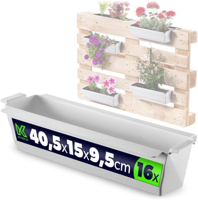 KADAX Bloempot voor Europallets, wit, verpakking van 16 stuks, K12