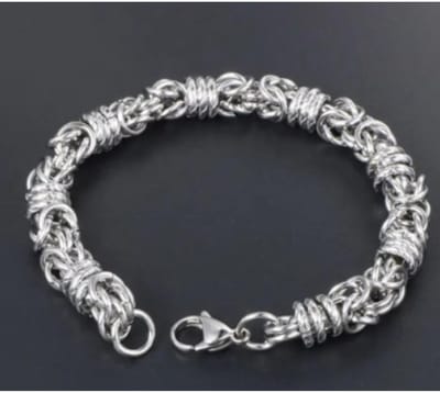 Style King - RVS Fantasie Koningsschakel Armband - 20cm - 10mm - Armband - Schakelarmband - Koningsschakel