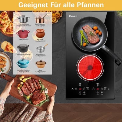 Keramische Kookplaat - Zwart - 2 Pitten - Inbouw Keramische Inductiekookplaat - Voor in de Keuken