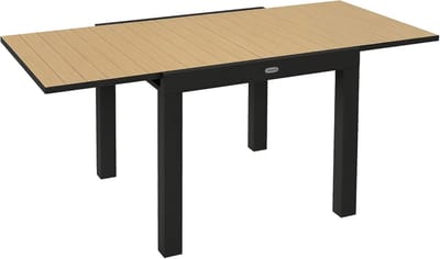 Uitbreidbare tuintafel voor buiten tot 6 personen, aluminium terrasmeubilair in geel