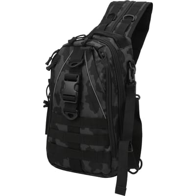 Sac à dos Sacoche Bandoulière Sac Messager Pêche Alpinisme Extérieur Sac à Leurrescamouflage noir black