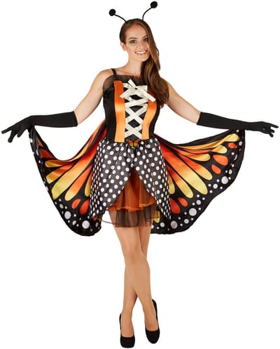 dressforfun - Vrouwenkostuum vlinder grote vuurvlinder S - verkleedkleding kostuum halloween verkleden feestkleding carnavalskleding carnaval feestkledij partykleding - 301145