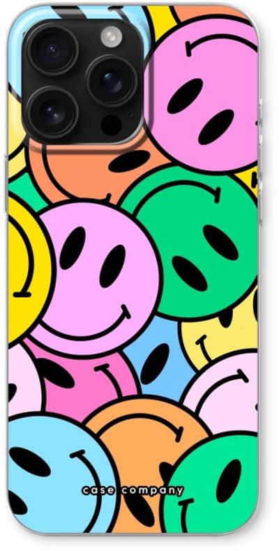 Case Company® - Hoesje geschikt voor iPhone 16 Pro Max hoesje - Smiley N°1 - Soft Cover Telefoonhoesje - Bescherming aan alle Kanten en Schermrand