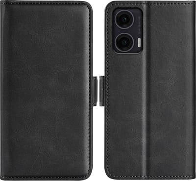 MobyDefend Hoesje - Geschikt voor Motorola Moto G35 - Luxe Wallet Book Case (Sluiting Zijkant) - Zwart