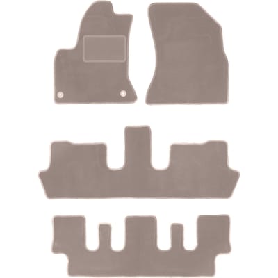 Beige veloursmatten voor: Citroen C4 Picasso I 7 zitplaatsen (2006-2013)
