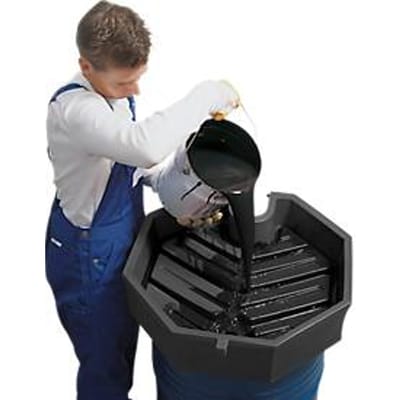 Polyethenen vattrechter met hoge rand, Ø 690 mm, 22 liter, met zeef en zonder deksel