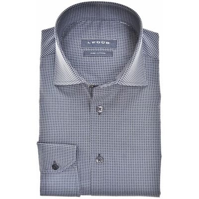 Ledûb Overhemd Modern Geometric Dot Navy / male
