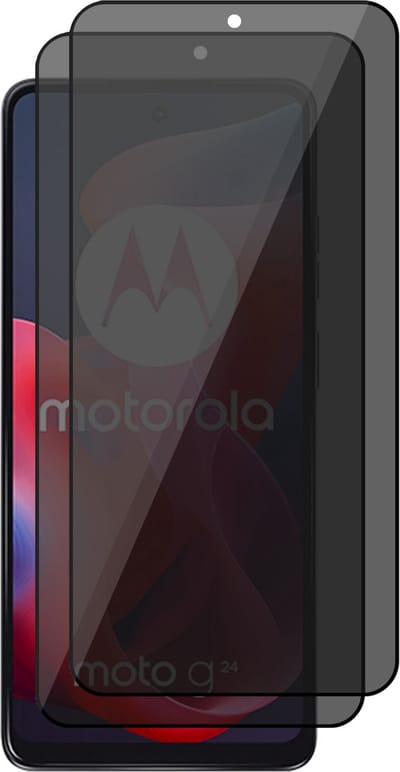 Privacy Screenprotector geschikt voor Motorola Moto G24 - 2x Volledig Dekkend Glas Screen Protector