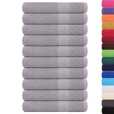 vidaXL - Handdoeken - FROGN - 10 - st - 100x200 - cm - 360 - g/m² - grijs