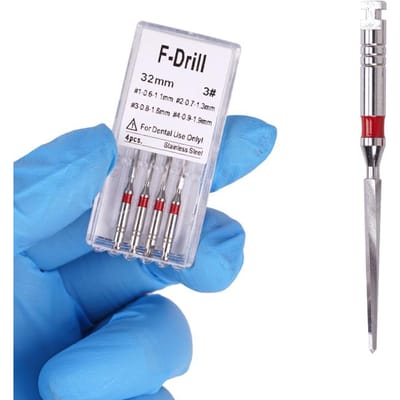 4 Stuks Tandheelkundige Boren Fiber Post Roestvrij Staal Endodontische Wortelkanaalvijlen Navullingen Tandheelkunde Lab Gereedschap