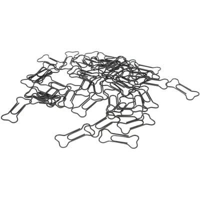 45 Stuks Hond Bot Vorm Paperclips Zwart Lichtgewicht Notitieboek Document Organiseren Draad Boekenlegger black