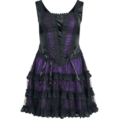 Sinister Gothic - Gothic Mini-jurk - Gothic Dress - XS tot XXL - voor Vrouwen - zwart-lila