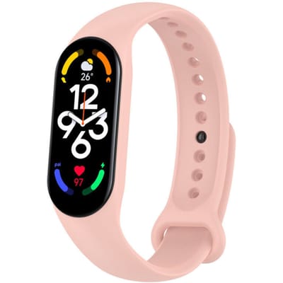 Siliconen Smartwatch bandje - Geschikt voor Xiaomi Mi Band 7 siliconen bandje - lichtroze - Strap-it Horlogeband / Polsband / Armband