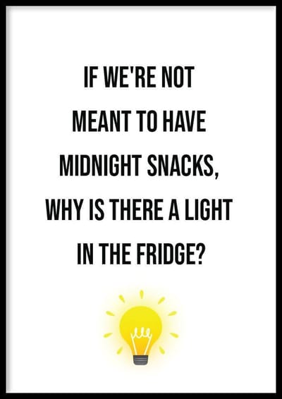 Poster Midnight Snacks – 30x40cm – keuken poster - 210g Fotopapier