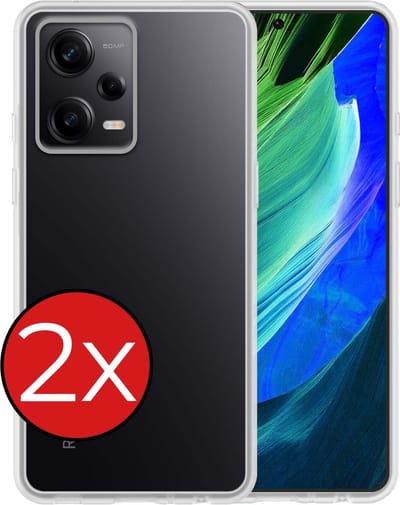 Hoesje - 2 Stuks - Geschikt voor Xiaomi Redmi Note 12 Pro+ - Sterk & Shockproof - Telefoonhoes - Back Cover - Case Siliconen - Telefoon Hoes - Transparant