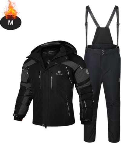 Bovista Skipak - SkiBroek - Skijas - Ski Suit - Wintersport - Heren - 2-Delig - Zwart - Maat M