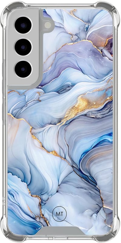 Hoesje (shockproof) geschikt voor Samsung Galaxy S22 - Lavender dream - Extra sterke case - TPU/polycarbonaat - Marmer - Paars, Transparant
