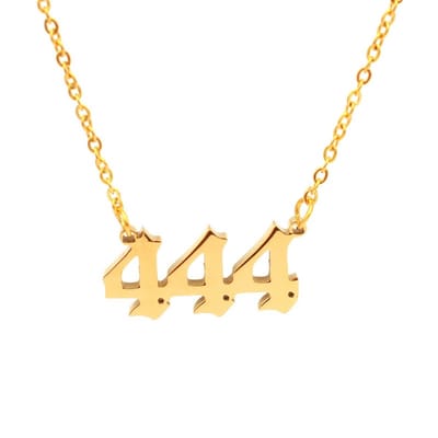 Bixorp Luck Geluksketting met Engelengetal 444 Goudkleurig - Afscheidscadeau - Ketting met Hanger