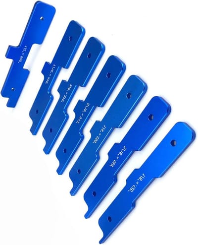 Houtbewerking Setup Blokken - Precisie Meetblokken - Router Tafel Instellen - 7 Delige Set - 1/8 tot 1/2 Inch - Aluminium