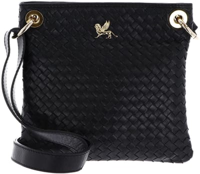 mano Leren schoudertas Forte Crossbody Bag Black zwart