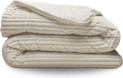 Zelesta Groovebed Cream 140x200 - Geribbeld Teddy Dekbedovertrek - 30 dagen proefslapen - Fluffy Dekbedovertrek - Wasbaar dekbed - Dekbed zonder overtrek