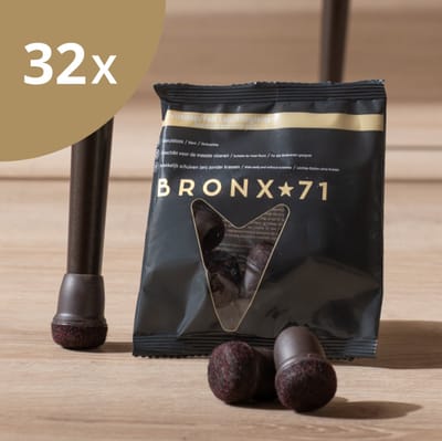 Bronx71® Vloerbeschermer set (voor 32 poten) bruin Ø14-19 mm - Stoelpoot beschermers - Stoelpootdoppen - Stoelpoot sokken