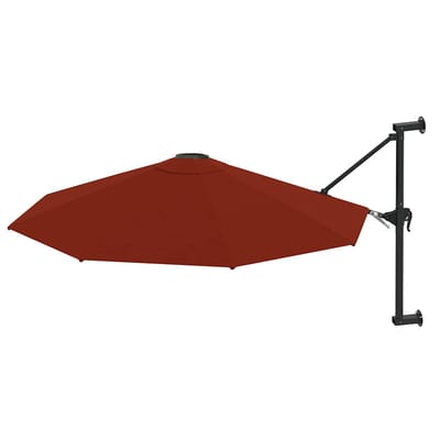 vidaXL - Wandparasol - met - metalen - paal - 300 - cm - terracottakleurig
